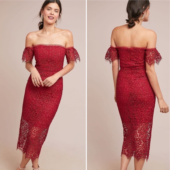 ML Monique Lhuillier Off The Shoulder Lace Dress New With Tag Size 10 - Picture 4 of 16